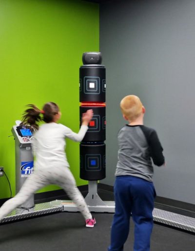 Kids active gaming with 3-kick interactive system